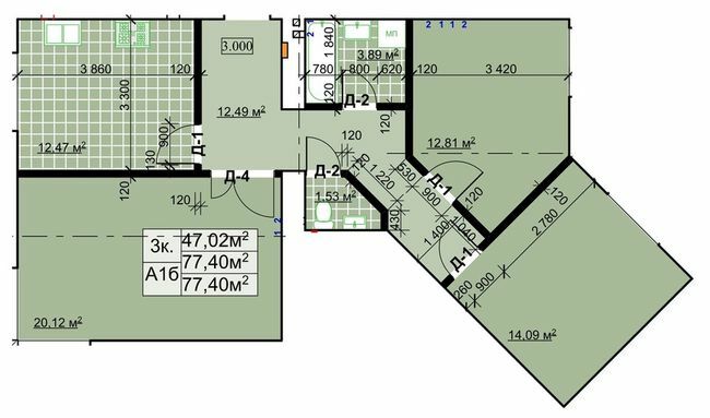 3-кімнатна 77.4 м² в ЖК Столичний квартал від 13 300 грн/м², м. Коломия