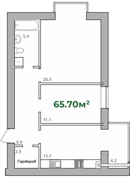 2-комнатная 65.7 м² в ЖК Городок Липки от 16 000 грн/м², Ивано-Франковск