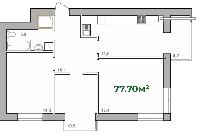 3-комнатная 77.7 м² в ЖК Городок Липки от 16 000 грн/м², Ивано-Франковск