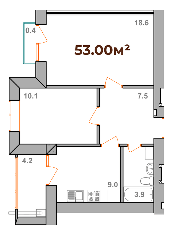 2-комнатная 53 м² в ЖК Опрышевская Слобода от 12 200 грн/м², Ивано-Франковск