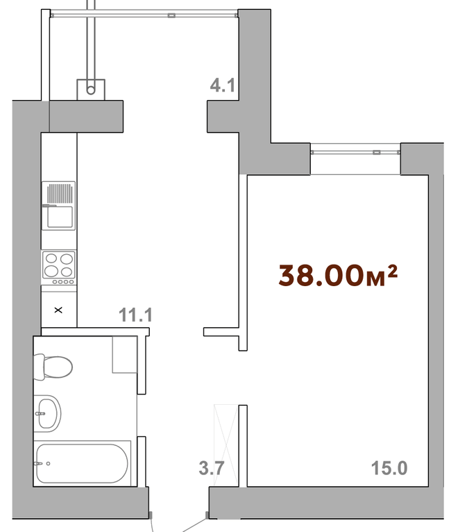 1-комнатная 38 м² в ЖК Опрышевская Слобода от 13 050 грн/м², Ивано-Франковск