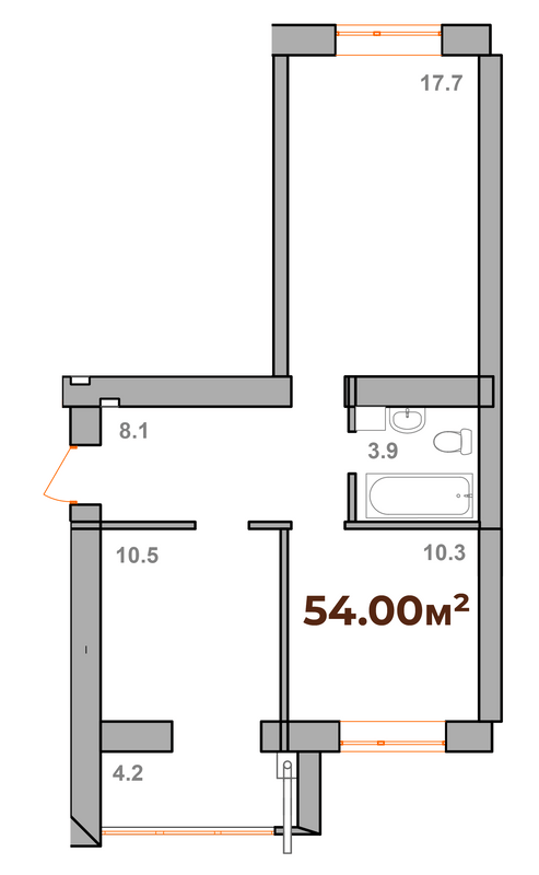 2-кімнатна 54 м² в ЖК Опришівська Слобода від 12 200 грн/м², Івано-Франківськ