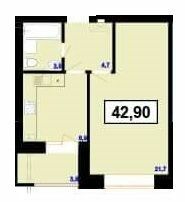 1-комнатная 42.9 м² в ЖК Пасечнянский Двор от 12 000 грн/м², Ивано-Франковск