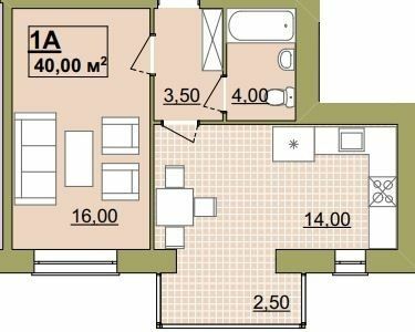 1-комнатная 40 м² в ЖК Городок Центральный от 13 500 грн/м², Ивано-Франковск