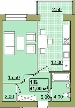 1-комнатная 41 м² в ЖК Городок Центральный от 14 000 грн/м², Ивано-Франковск