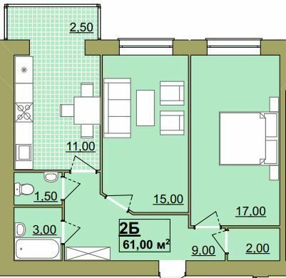 2-кімнатна 61 м² в ЖК Містечко Центральне від 14 000 грн/м², Івано-Франківськ