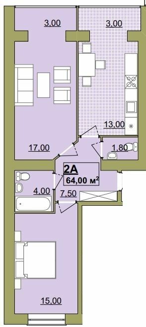 2-кімнатна 64 м² в ЖК Містечко Центральне від 13 500 грн/м², Івано-Франківськ