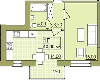 1-комнатная 40 м² в ЖК Городок Центральный от 13 500 грн/м², Ивано-Франковск