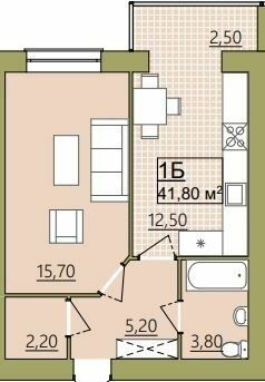 1-комнатная 41.8 м² в ЖК Городок Центральный от 14 000 грн/м², Ивано-Франковск