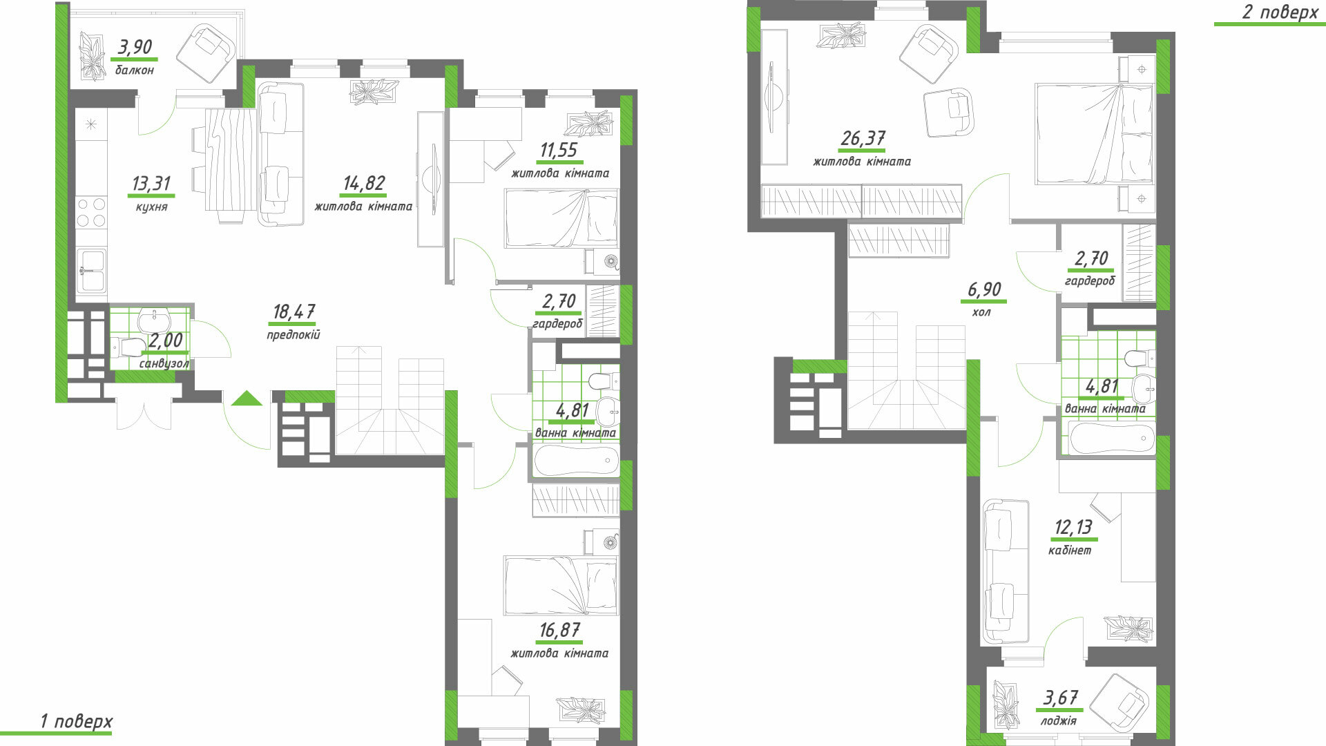 Двухуровневая 147 м² в ЖК Нивки-Парк от 24 800 грн/м², Киев