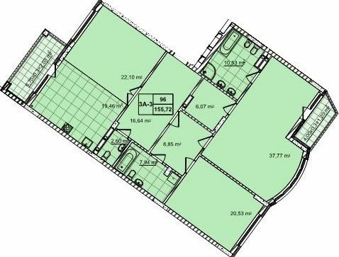 3-кімнатна 155.72 м² в ЖК 52 Перлина (Pechersk Plaza) від 62 800 грн/м², Київ