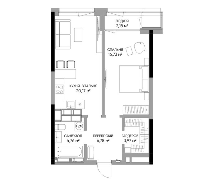 1-комнатная 55.44 м² в МФК A136 Highlight Tower от 76 529 грн/м², Киев