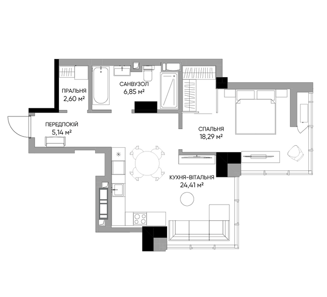 1-комнатная 57.92 м² в МФК A136 Highlight Tower от 83 482 грн/м², Киев