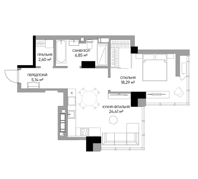 1-кімнатна 57.92 м² в БФК A136 Highlight Tower від 83 482 грн/м², Київ