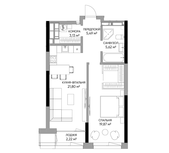 1-комнатная 58.13 м² в МФК A136 Highlight Tower от 83 007 грн/м², Киев