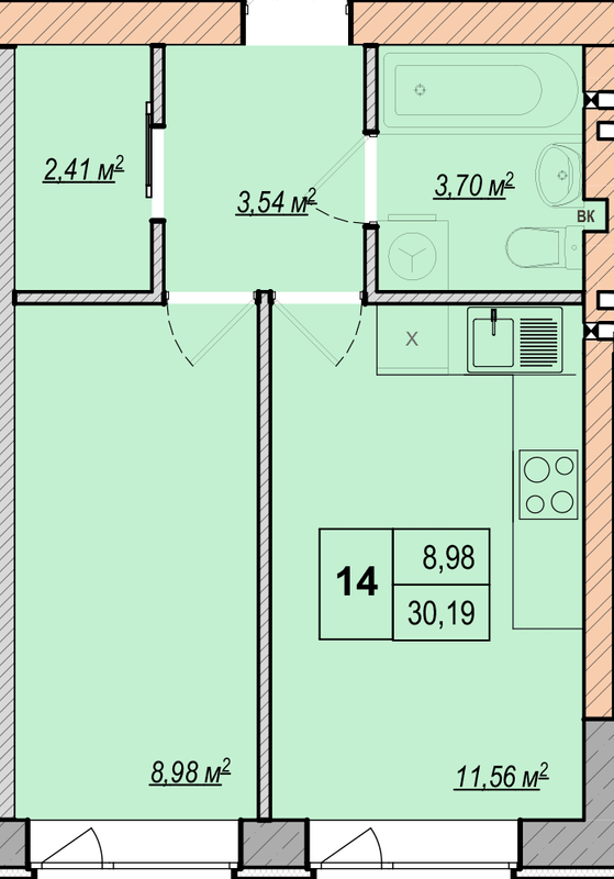1-комнатная 30.19 м² в ЖК LIBERTY PARK от 20 700 грн/м², Киев