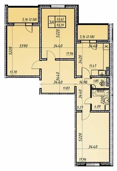 3-комнатная 93.29 м² в ЖК Navigator 2 от 21 750 грн/м², Киев