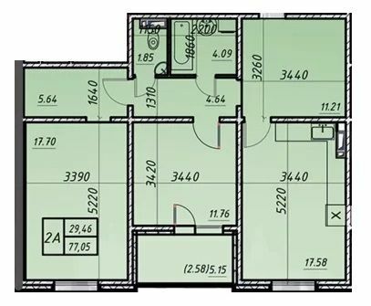 2-кімнатна 77.05 м² в ЖК Navigator 2 від 23 000 грн/м², Київ