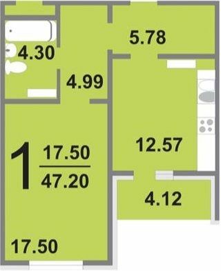 1-кімнатна 47.2 м² в ЖК Амурський від 30 000 грн/м², Київ