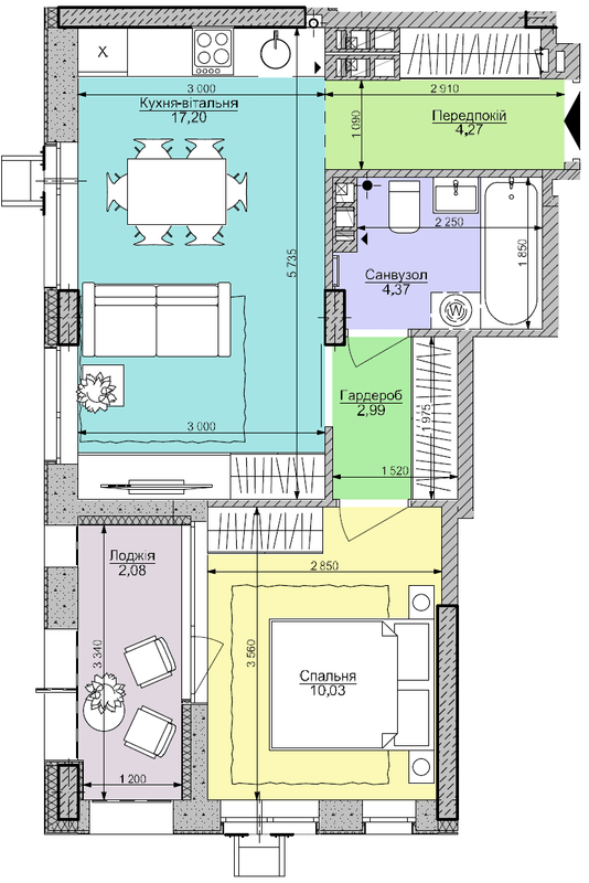 1-кімнатна 40.94 м² в ЖК Комфорт Таун від 42 450 грн/м², Київ