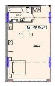 1-кімнатна 40.88 м² в ЖК Парк Слави від 22 200 грн/м², Київ