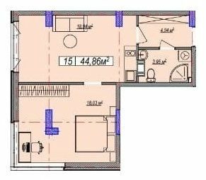 1-комнатная 44.86 м² в ЖК Парк Славы от 22 200 грн/м², Киев