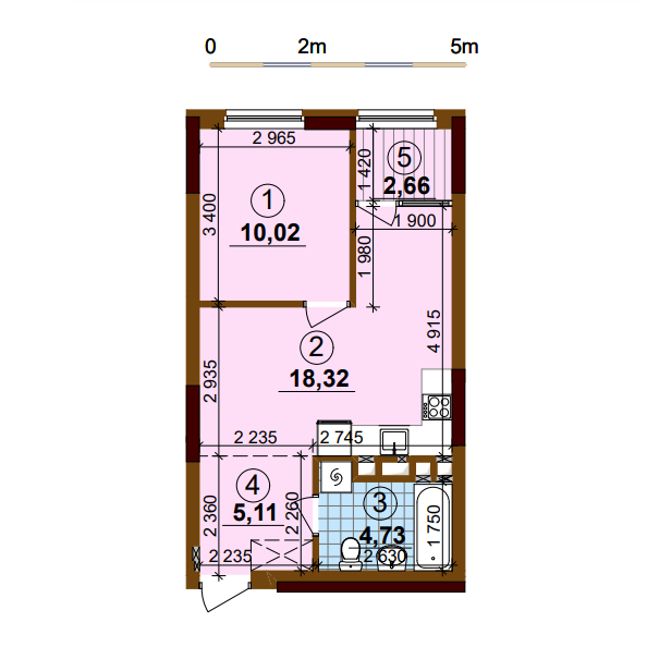 1-кімнатна 40.84 м² в ЖК Варшавський Плюс від 24 750 грн/м², Київ