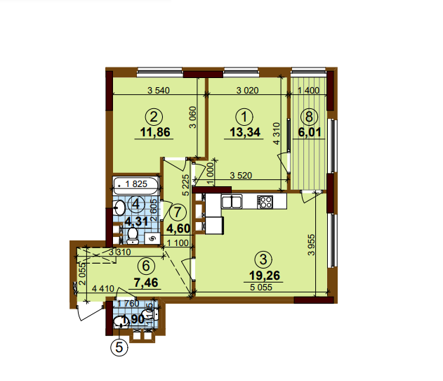 2-комнатная 68.74 м² в ЖК Варшавский Плюс от 22 300 грн/м², Киев
