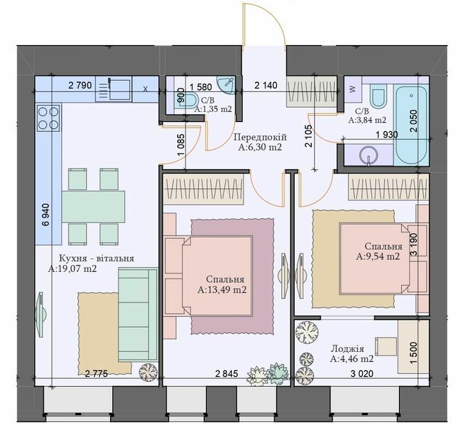 2-комнатная 58.05 м² в ЖК Art Residence от 24 100 грн/м², г. Ирпень