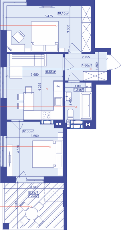 2-кімнатна 61 м² в ЖК Utlandia від 25 500 грн/м², м. Ірпінь