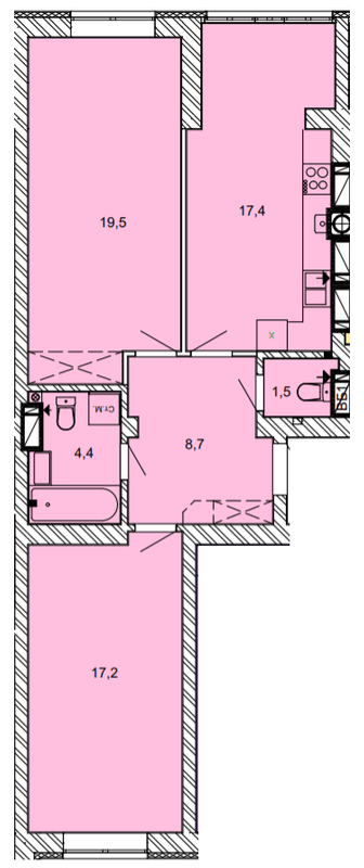 2-кімнатна 67.2 м² в ЖК Найкращий квартал від 27 400 грн/м², м. Ірпінь