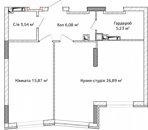 1-кімнатна 57.61 м² в ЖК Синергія 3+ від 18 000 грн/м², м. Ірпінь