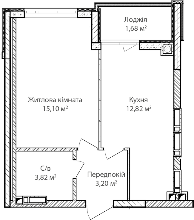 1-кімнатна 36.62 м² в ЖК Синергія Сіті від 28 000 грн/м², м. Ірпінь