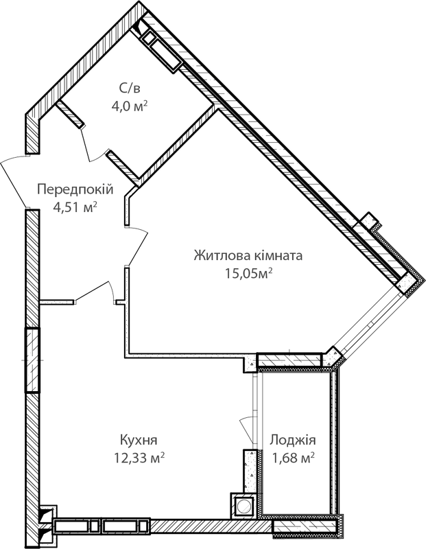 1-комнатная 37.57 м² в ЖК Синергия Сити от 28 000 грн/м², г. Ирпень