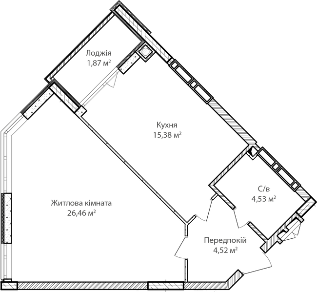 1-комнатная 52.76 м² в ЖК Синергия Сити от 22 900 грн/м², г. Ирпень