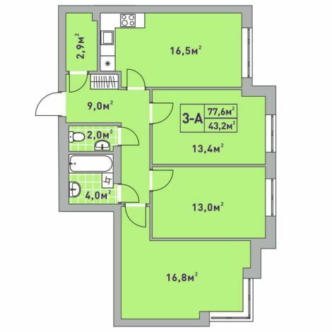 3-кімнатна 77.6 м² в ЖК Центральний-2 від 30 800 грн/м², м. Ірпінь