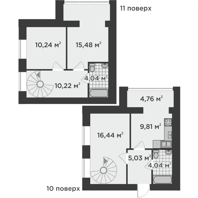 Двухуровневая 80.06 м² в ЖК Millennium State от 20 050 грн/м², г. Буча