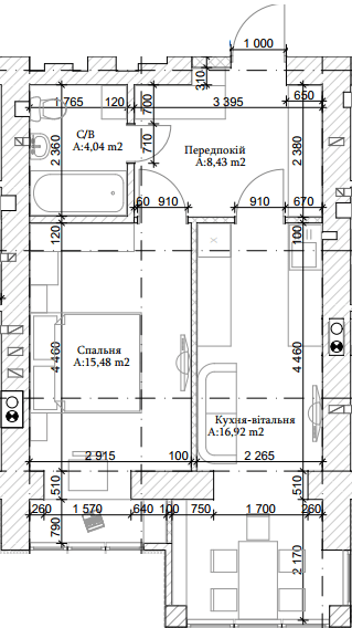 1-кімнатна 44 м² в ЖК Паркова Оселя від 21 000 грн/м², м. Буча