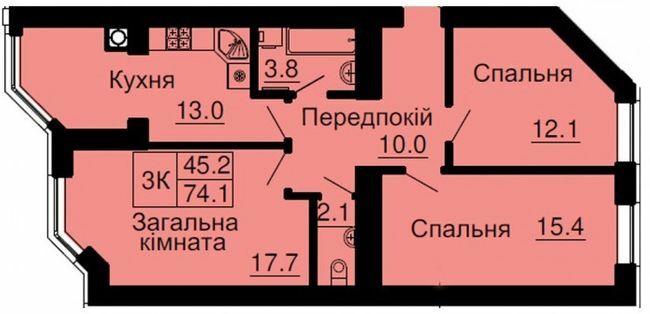 3-комнатная 74.1 м² в ЖК София Клубный от 28 000 грн/м², с. Софиевская Борщаговка