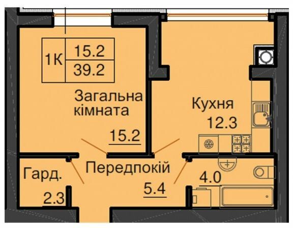1-комнатная 39.2 м² в ЖК София Клубный от 25 000 грн/м², с. Софиевская Борщаговка