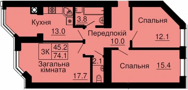 3-кімнатна 74.1 м² в ЖК Софія Клубний від 28 000 грн/м², с. Софіївська Борщагівка