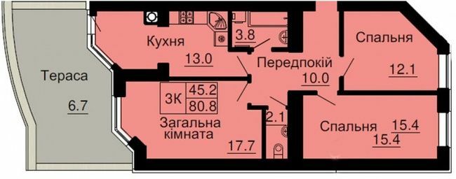 3-комнатная 80.8 м² в ЖК София Клубный от 28 000 грн/м², с. Софиевская Борщаговка