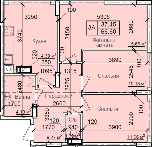 3-комнатная 66.6 м² в ЖК Петровский квартал от 17 000 грн/м², с. Святопетровское