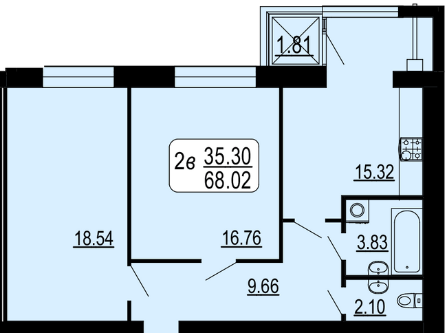 2-комнатная 68.02 м² в ЖК Семейный комфорт от 14 300 грн/м², Винница