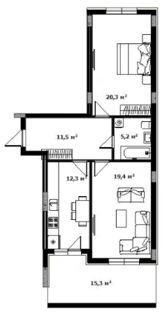 2-комнатная 70.8 м² в ЖК Green Land от 34 100 грн/м², Ужгород