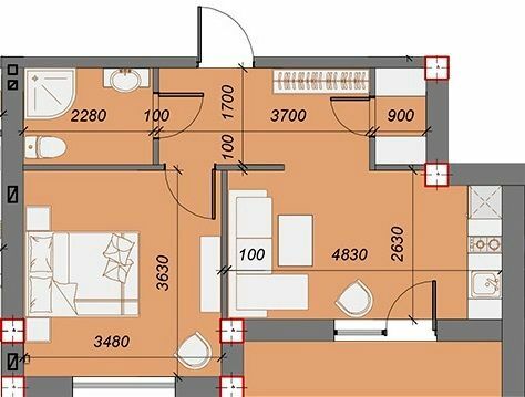 1-комнатная 39.23 м² в ЖК Arena Village от 34 700 грн/м², с. Поляна