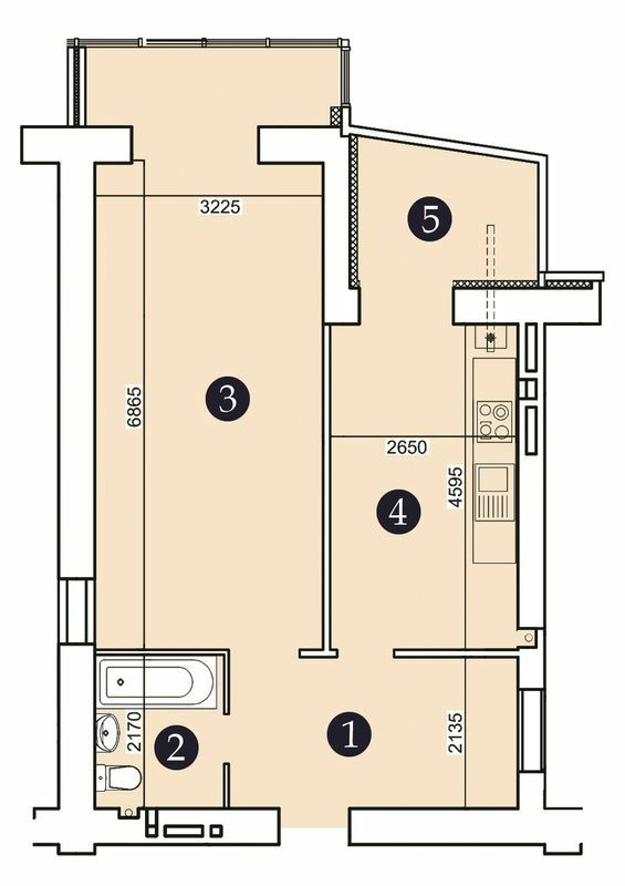 1-комнатная 56.82 м² в ЖК Александровский 2 от 16 400 грн/м², Запорожье