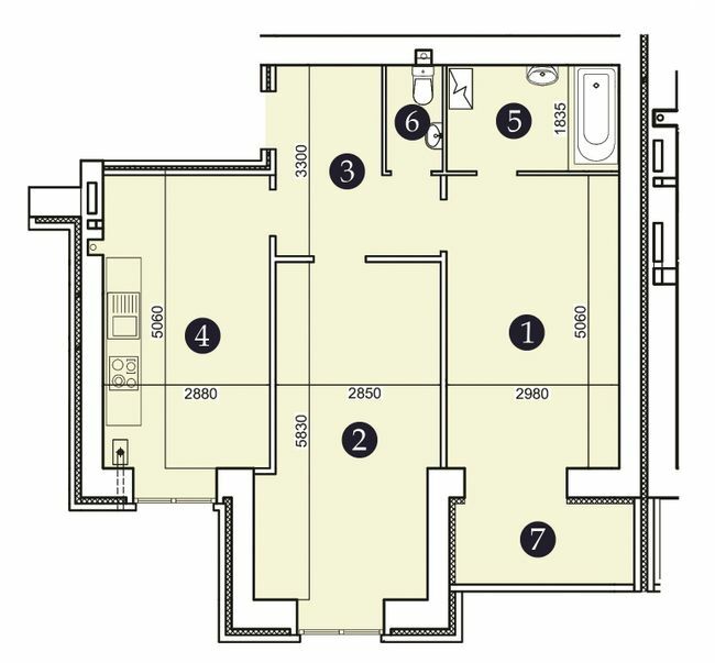 2-комнатная 65.79 м² в ЖК Александровский 2 от 14 900 грн/м², Запорожье