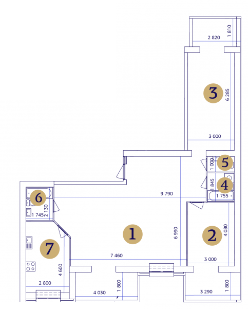 3-комнатная 122.3 м² в ЖК Резиденция от 18 500 грн/м², Запорожье