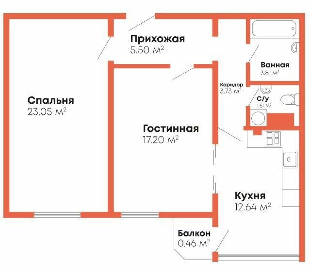 2-комнатная 68 м² в Мкрн Гражданский посад от 13 300 грн/м², Николаев